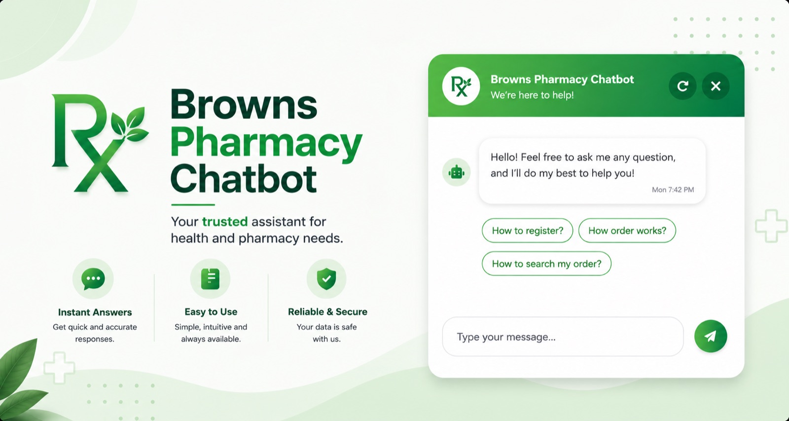 Browns Pharmacy Chatbot